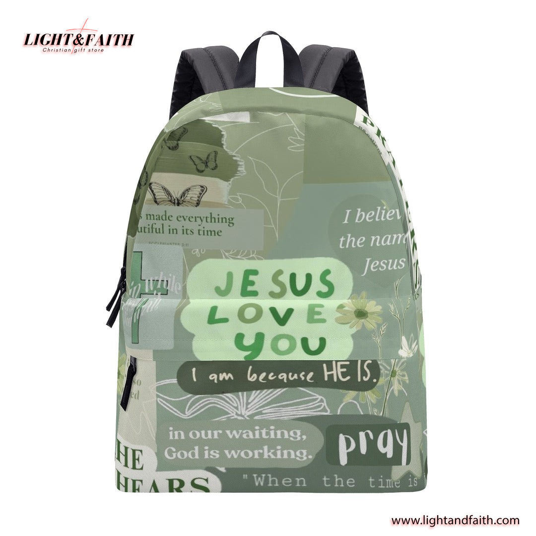 Jesus Loves You Backpack, Christian Faith Bag, Bible Verse Bag, Jesus Faith Backpack, Inspirational Bag.PLAF21